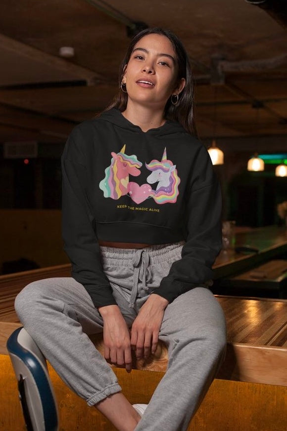 Magical Unicorn Crop Hoodie